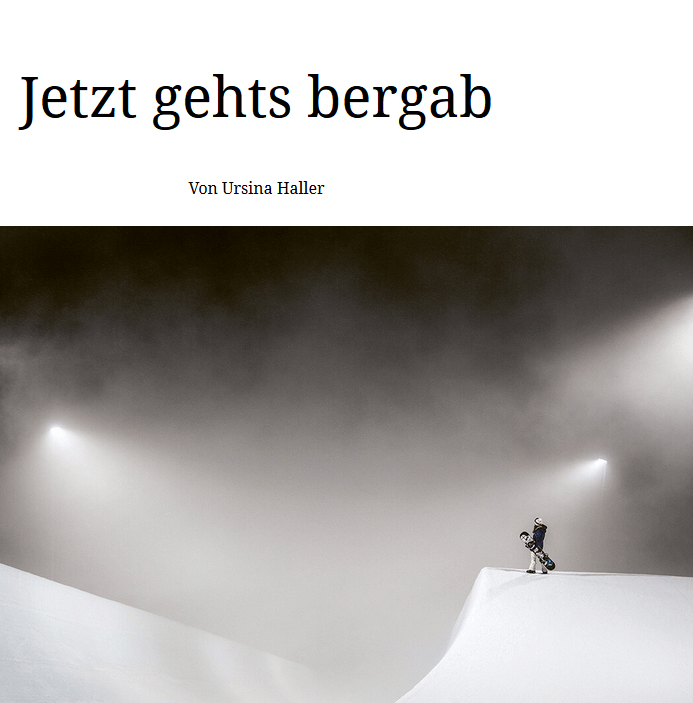 Jetzt gehts bergab Beitrag von Ursina Haller